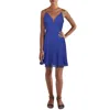 City Studio Juniors Womens V-neck Mini Skater Dress In Blue