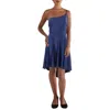 City Studio Plus Womens Zipper Polyester Mini Dress In Blue