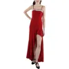City Studio Womens Embellished Polyester Evening Dress In Red