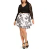 City Studio Womens Lace Floral Two Piece Dress In Black
