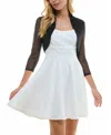 City Studios Juniors' Glittered Open-front Shrug In Black