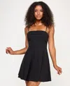 City Studios Juniors' Scuba Crepe Fit & Flare Dress In Black