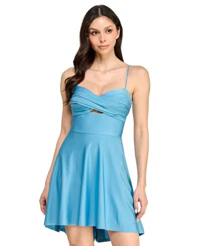 City Studios Juniors' Sweetheart Dress In Blue