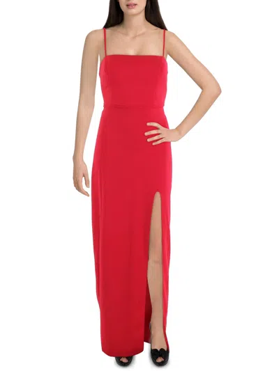 City Studios Juniors Womens Knit Embellished Evening Dress In Red
