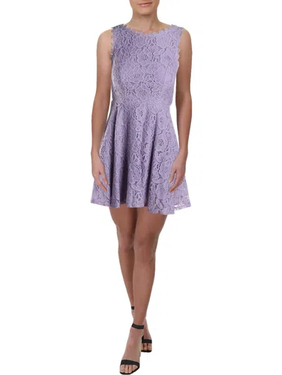 City Studios Juniors Womens Mini Sleeveless Cocktail Dress In Purple