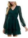 City Studios Juniors Womens Mini Tiered Fit & Flare Dress In Multi