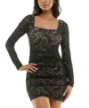 City Studios Women's Lace-up Bodycon Dress In Blk,rose