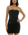 City Studios Women's Strapless Seamed Mini Dress In Black