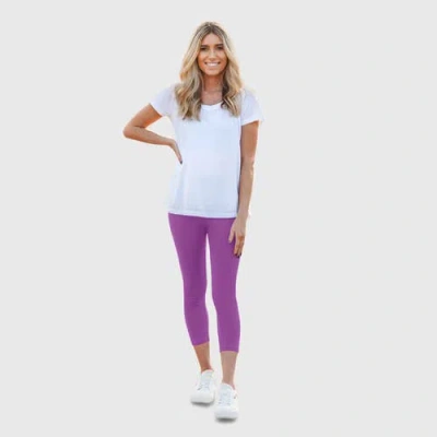 City Threads 100% Cotton Comfortable Everyday Wear Capri Leggings In Purple