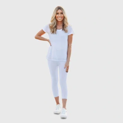 City Threads 100% Cotton Comfortable Everyday Wear Capri Leggings In White