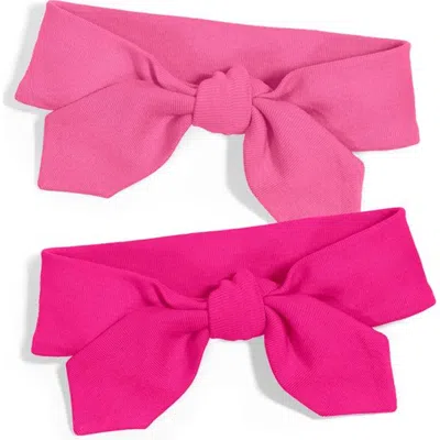 City Threads Kids'  100% Cotton Knotted Headband 2-pack In Pink