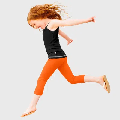 City Threads Babies'  100% Soft Cotton Capri Leggings In Orange