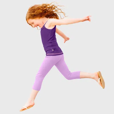 City Threads Babies'  100% Soft Cotton Capri Leggings In Purple