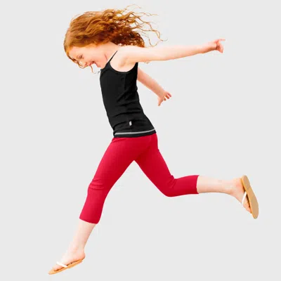 City Threads Babies'  100% Soft Cotton Capri Leggings In Red