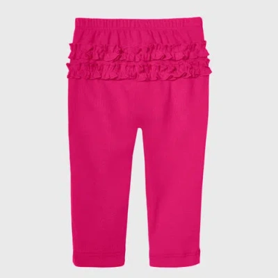 City Threads Baby Girl Ruffle Butt Soft Cotton Leggings In Pink