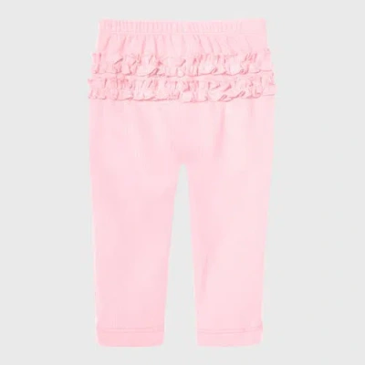 City Threads Baby Girl Ruffle Butt Soft Cotton Leggings In Pink
