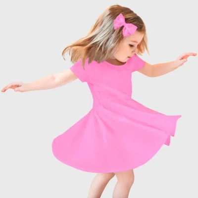 City Threads Baby Girls 100% Cotton Jersey Short Sleevetwirly Skater Dress In Pattern