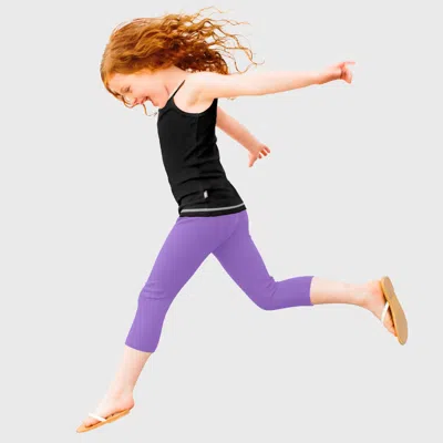 City Threads Baby Girls 100% Soft Cotton Capri Leggings In Purple
