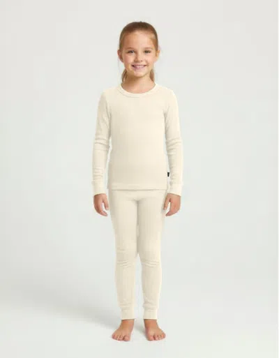 City Threads Babies'  Girls Soft & Cozy Thermal Long Johns 2-piece Set In Brown