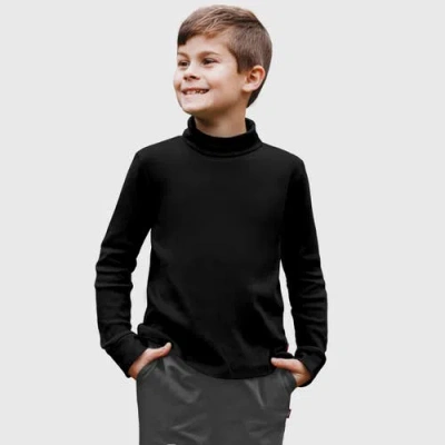 City Threads Kids'  Boys And Girls Soft Cotton Turtleneck In Black