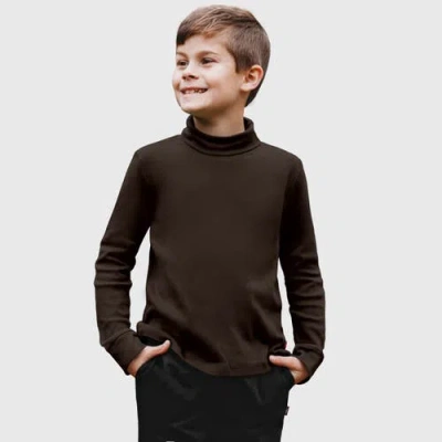 City Threads Kids'  Boys And Girls Soft Cotton Turtleneck In Brown
