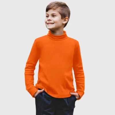 City Threads Kids'  Boys And Girls Soft Cotton Turtleneck In Orange