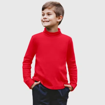 City Threads Kids'  Boys And Girls Soft Cotton Turtleneck In Red