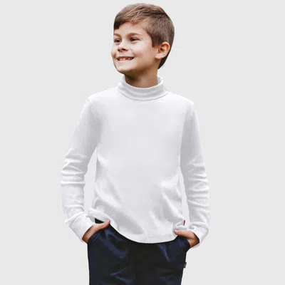 City Threads Boys And Girls Soft Cotton Turtleneck In White