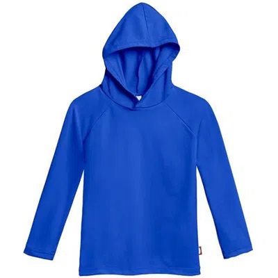 City Threads Kids'  Boys And Girls Upf 50+ Long Sleeve Hooded Rashguard Tee In Blue