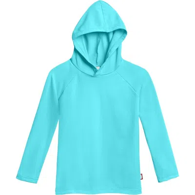 City Threads Kids'  Boys And Girls Upf 50+ Long Sleeve Hooded Rashguard Tee In Blue