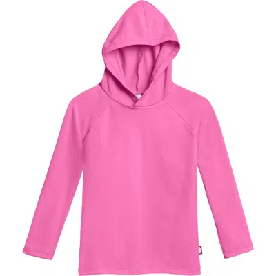 City Threads Kids'  Boys And Girls Upf 50+ Long Sleeve Hooded Rashguard Tee In Pink