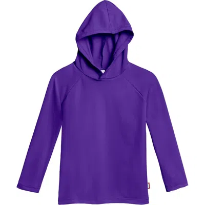 City Threads Kids'  Boys And Girls Upf 50+ Long Sleeve Hooded Rashguard Tee In Purple