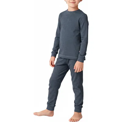 City Threads Babies'  Boys Soft & Cozy Thermal Long Johns 2-piece Set In Blue