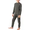 City Threads Babies'  Boys Soft & Cozy Thermal Long Johns 2-piece Set In Green