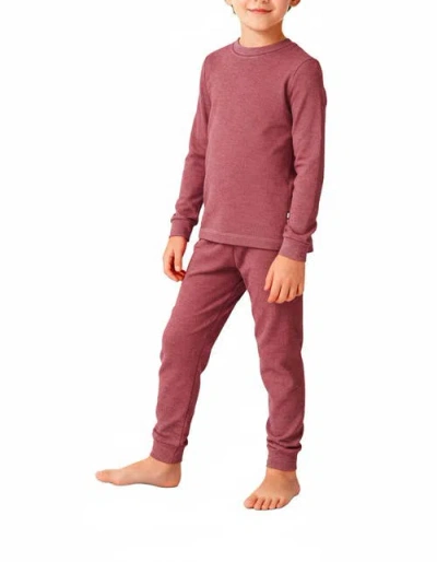 City Threads Kids'  Boys Soft & Cozy Thermal Long Johns 2-piece Set In Pink