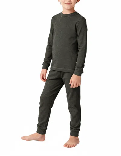 City Threads Kids'  Boys Soft & Cozy Thermal Long Johns 2-piece Set In Black
