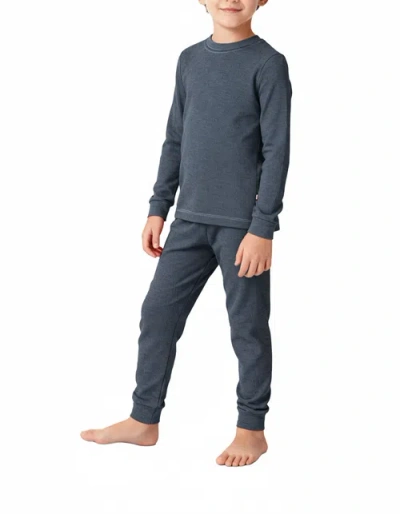 City Threads Kids'  Boys Soft & Cozy Thermal Long Johns 2-piece Set In Blue