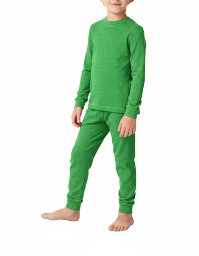 City Threads Kids'  Boys Soft & Cozy Thermal Long Johns 2-piece Set In Green