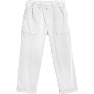 City Threads Kids'  Boys Soft Cotton 3-pocket Jersey Pants In White