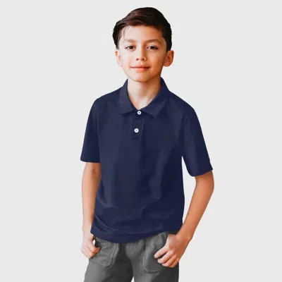 City Threads Kids'  Boys Soft Cotton Jersey 2-button Short Sleeve Polo Shirt In Blue