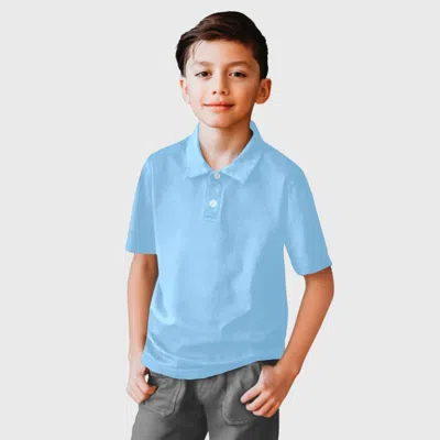 City Threads Kids'  Boys Soft Cotton Jersey 2-button Short Sleeve Polo Shirt In Blue