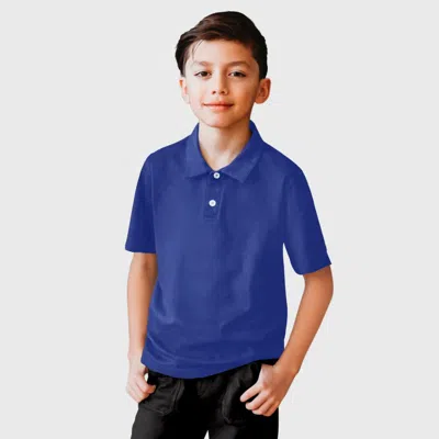 City Threads Kids'  Boys Soft Cotton Jersey 2-button Short Sleeve Polo Shirt In Blue