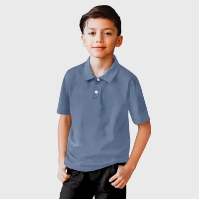 City Threads Kids'  Boys Soft Cotton Jersey 2-button Short Sleeve Polo Shirt In Blue