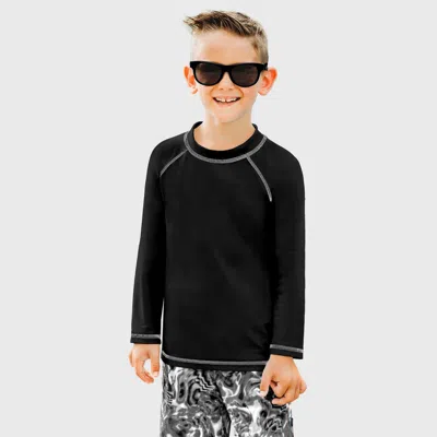 City Threads Babies'  Boys Upf 50+ Long Sleeve Rashguard In Black