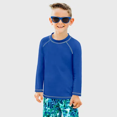 City Threads Kids'  Boys Upf 50+ Long Sleeve Rashguard In Blue