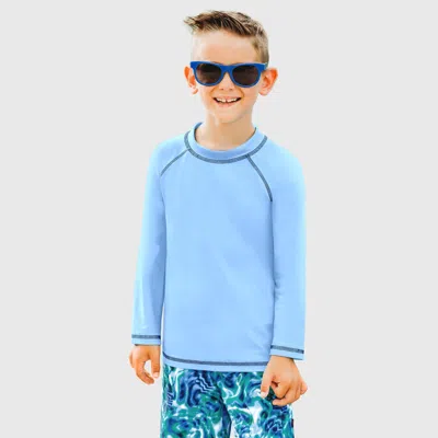 City Threads Kids'  Boys Upf 50+ Long Sleeve Rashguard In Blue