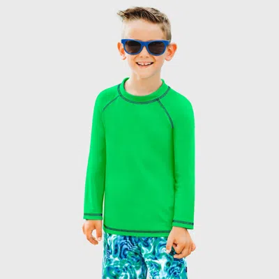 City Threads Kids'  Boys Upf 50+ Long Sleeve Rashguard In Green