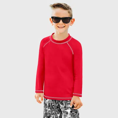 City Threads Babies'  Boys Upf 50+ Long Sleeve Rashguard In Red