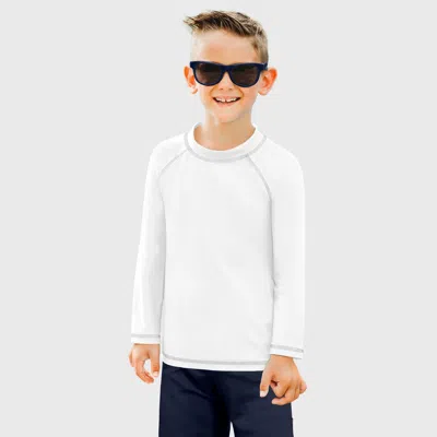 City Threads Babies'  Boys Upf 50+ Long Sleeve Rashguard In White