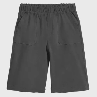 City Threads Kids'  Cotton Jersey Shorts Upf 50+ Soft 3-pocket In Black